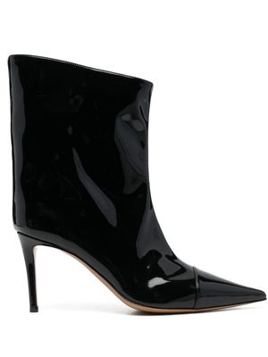 Alexandre Vauthier pointed-toe patent-leather boots - Black