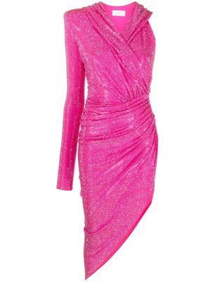 Alexandre Vauthier rhinestone-embellished hooded dress - Pink