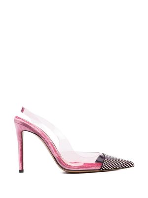 Alexandre Vauthier rhinestone-embellished slingback pmps - Pink