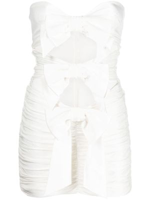 Alexandre Vauthier ruched bow-embellished minidress - White