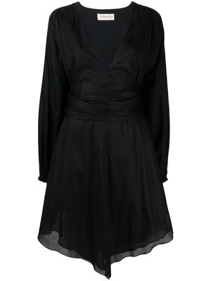 Alexandre Vauthier ruched-detail long-sleeve midi dress - Black