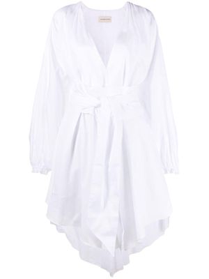 Alexandre Vauthier ruched-detail long-sleeve midi dress - White