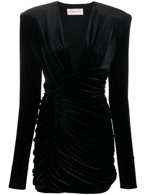 Alexandre Vauthier ruched velvet mini dress - Black