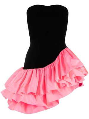 Alexandre Vauthier ruffle-skirt strapless minidress - Black