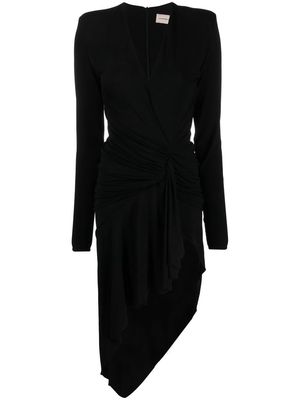 Alexandre Vauthier ruffle-trimmed asymmetric dress - Black