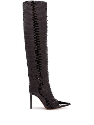 Alexandre Vauthier sequin-embellished 105mm boots - Black