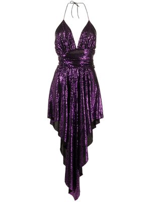 Alexandre Vauthier sequin-embellished asymmetric dress - Purple