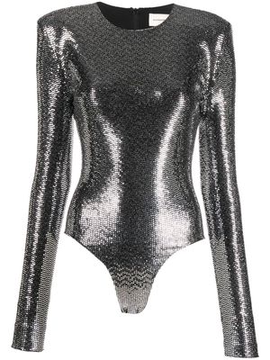 Alexandre Vauthier sequin-embellished body top - Silver