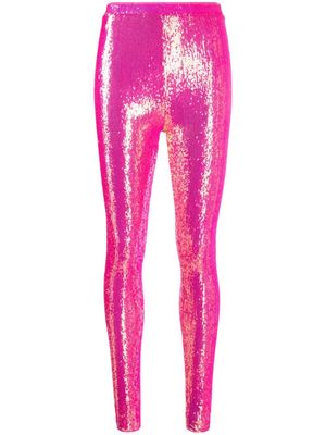 Alexandre Vauthier sequin-embellished iridescent leggings - Pink