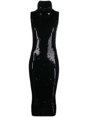 Alexandre Vauthier sequin-embellished knitted midi dress - Black