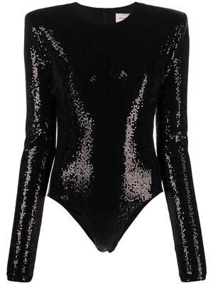 Alexandre Vauthier sequin-embellished long-sleeve blouse - Black