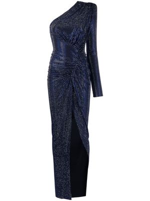 Alexandre Vauthier sequin-embellished one shoulder dress - Blue