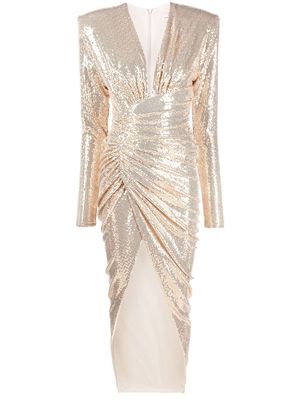 Alexandre Vauthier sequin-embellished V-neck dress - Gold