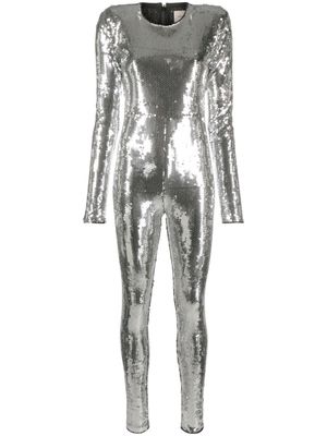 Alexandre Vauthier sequinned long-sleeve jumpsuit - Silver