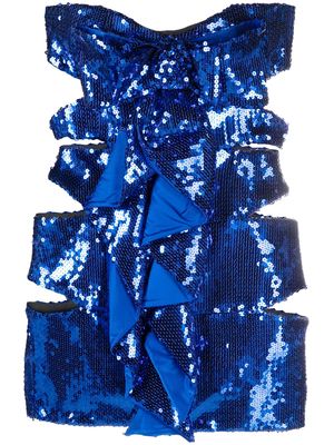 Alexandre Vauthier sequinned strapless minidress - Blue