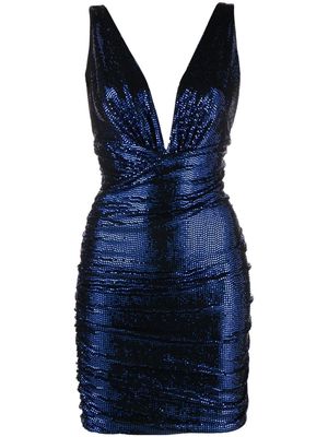 Alexandre Vauthier sequinned V-neck minidress - Blue