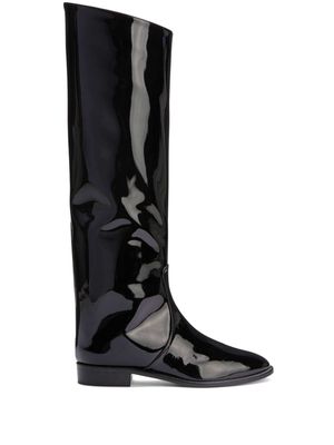Alexandre Vauthier Sharon 20mm patent-finish boots - Black