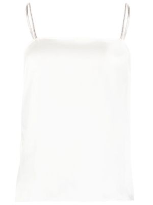Alexandre Vauthier silk crystal-embellished camisole - White