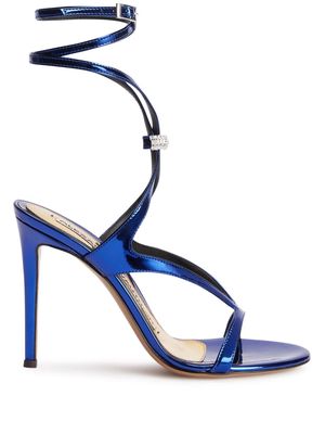 Alexandre Vauthier Smila 105mm metallic-effect sandals - Blue