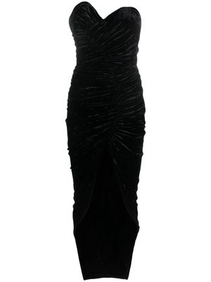 Alexandre Vauthier strapless velvet dress - Black