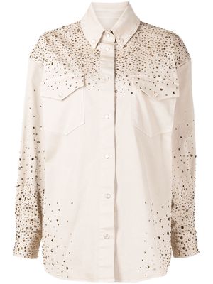 Alexandre Vauthier stud-embellished cotton shirt - Grey