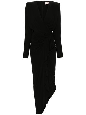 Alexandre Vauthier V-neck crepe maxi dress - Black