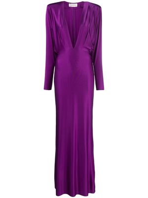 Alexandre Vauthier V-neck floor-length gown - Purple