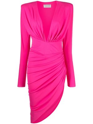 Alexandre Vauthier V-neck ruched dress - Pink