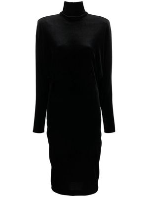 Alexandre Vauthier velvet roll-neck midi dress - Black