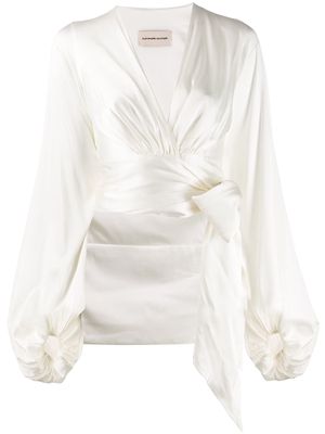 Alexandre Vauthier wrapped crop blouse - White