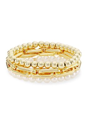 Alexandria 3-Piece 14K-Gold-Plated Bracelet Set