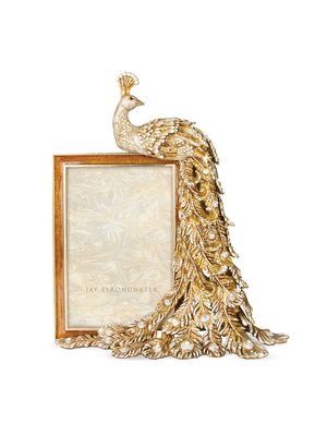 Alexi Peacock Figurine 4'' X 6'' Frame - Golden - Golden