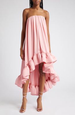 ALEXIS Alfi Strapless High-Low Satin Dress in French Rose