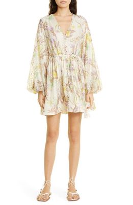 ALEXIS Behati Long Sleeve Minidress in Floral Embroidered