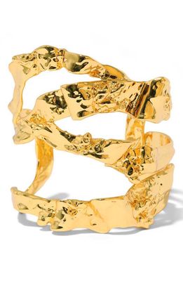 Alexis Bittar Brut Ribbon Cuff Bracelet in Gold