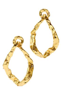 Alexis Bittar Brut Ribbon Drop Earrings in Gold