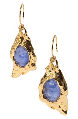 Alexis Bittar Brut Sodalite Drop Earrings in Blue Stone