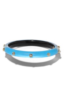 Alexis Bittar Crystal Stud Lucite Bangle in Neon Blue