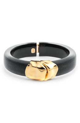 Alexis Bittar Essentials Molten Hinged Bangle in Black 