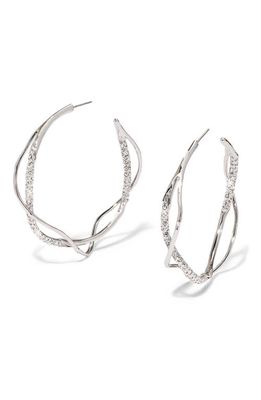 Alexis Bittar Intertwined Pavé Hoop Earrings in Champagne