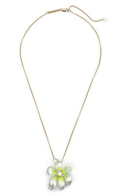 Alexis Bittar Lily Lucite Pendant Necklace in Sunkissed White
