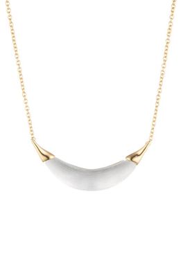 Alexis Bittar Lucite Crescent Pendant Necklace in Silver