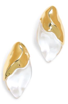 Alexis Bittar Lucite Molten Clip-On Earrings in Gold