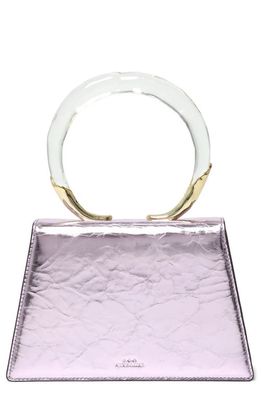 Alexis Bittar Metallic Leather Top Handle Bag in Metallic Lilac