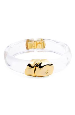 Alexis Bittar Molten Lucite Hinge Bangle in Gold