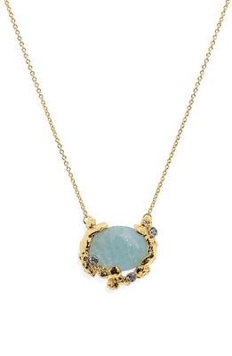 Alexis Bittar Pebble Pendant Necklace in Teal Stones