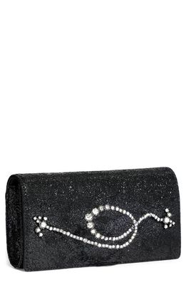 Alexis Bittar Punk Royale Crystal Side Handle Leather Clutch in Black