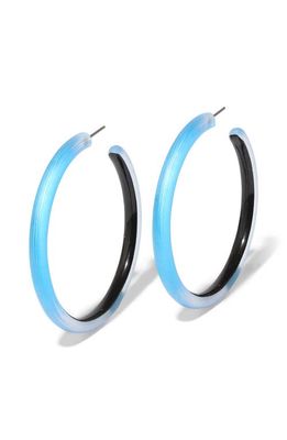 Alexis Bittar Skinny Hoop Earrings in Neon Blue