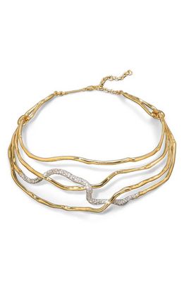 Alexis Bittar Solanales Crystal Choker Necklace in Gold
