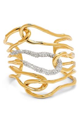 Alexis Bittar Solanales Crystal Cuff Bracelet in Gold